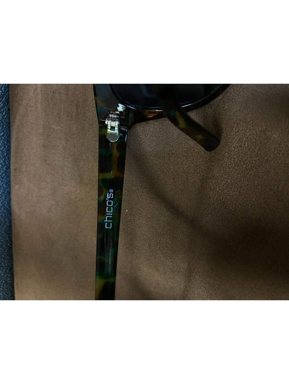 Chico's Women's Animal Print Brown/beige Cat Eye Sunglasses , Preowned